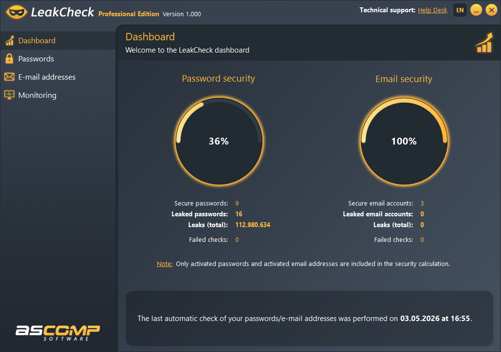 LeakCheck screenshot